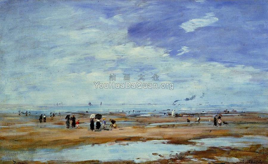 Deauville, the Beach, Low Tide - 尤金·布丹